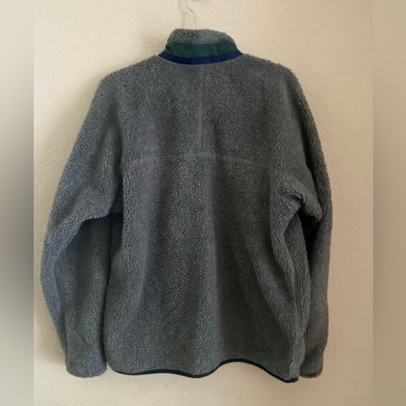 Patagonia Mens Large 90s PEF Deep Pile Fleece Zip Jacket M Gray USA Made Retro X - Picture 2 of 7